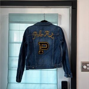 Polo by Ralph Lauren Blue Denim Jacket with Gold Embroidery